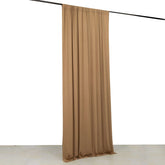 Taupe 4-Way Stretch Spandex Event Curtain Drapes, Wrinkle Free Backdrop Event Panel with Rod Pockets - 5ftx10ft