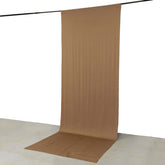 Taupe 4-Way Stretch Spandex Event Curtain Drapes, Wrinkle Free Backdrop Event Panel with Rod Pockets - 5ftx14ft