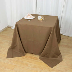 Polyester Square 90"x90" Tablecloth Taupe - Wrinkle-Resistant & Durable Table Cover