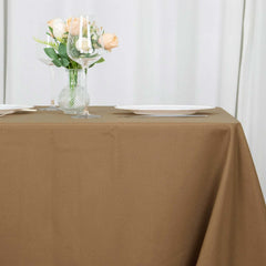 Polyester 90"x90" Table Overlay Square Tablecloth Taupe - Wrinkle-Resistant & Durable Table Cover