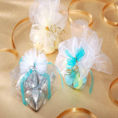 25 Pack 9" Orange Sheer Nylon Tulle Circles Favor Wrap, DIY Craft Fabric