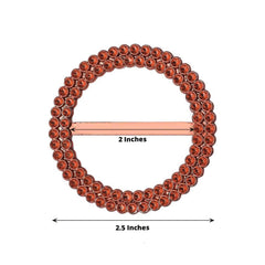 20 Pack Diamond Round Chair Sash Band Buckle Pins Terracotta (Rust) - Timeless Rhinestone Napkin Rings 2.5"