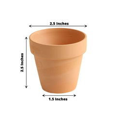 24-Pack Favor Buckets Mini Terracotta Pots Rust Design - Ceramic Clay Planters for Succulents and Cactus 2.5"
