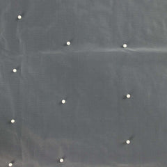 Sheer Tulle 48"x120" Table Runner White Pearl Embellished - Stylish Wedding & Event Table Linen