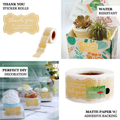 500Pcs 1.5" Thank You for Supporting My Small Business Stickers Roll, Labels for DIY Envelope Seals