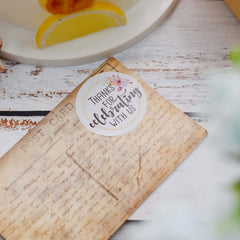 500Pcs 2" Thanks for celebrating with Us Stickers Roll, Labels for Envelops Seal and Wedding Favors - Round