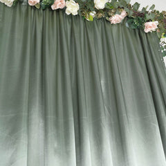 8ftx10ft Dusty Sage Green Satin Event Curtain Drapes, Backdrop Event Panel