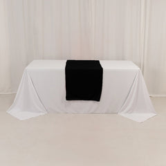 Wide Polyester 24"x72" Table Runner Black - Durable Trade Show Table Linen