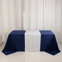 Wide Polyester 24"x72" Table Runner White - Durable Trade Show Table Linen