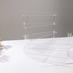 4-Tier Acrylic Cupcake Display Stand Clear Spiral Stairway Design - Stylish Reusable Multi Level Serving Tray Organizer Shelf Riser for Dessert Perfume Retail Jewelry & Collectibles 17"