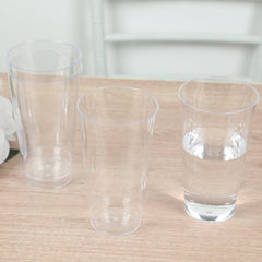 12-Pack Plastic Party Cups Clear - Durable Disposable Tumblers for Drinks 17oz 5.5"