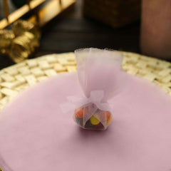 25 Pack 9" Pink Sheer Nylon Tulle Circles Favor Wrap, DIY Craft Fabric