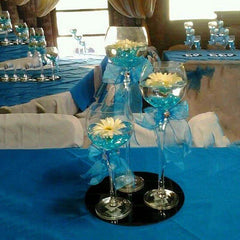 300 Pcs Acrylic Ice Bead Vase Fillers Large Turquoise - Stylish DIY Craft Crystals for Event Decor & Wedding Tables