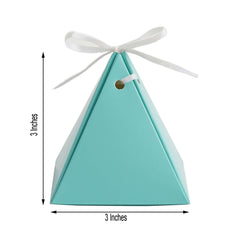 25 Pack Turquoise Pyramid Shape Wedding Party Favor Candy Gift Boxes