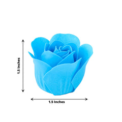 6 Pcs Turquoise Scented Rose Soap Heart Shaped Party Favors With Gift Box And Ribbon