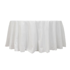 Cotton Blend 120" Round Tablecloth White - Seamless Wrinkle-Resistant Design for Upscale Occasions