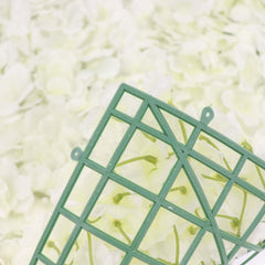 11 Sq ft. Cream UV Protected Hydrangea Flower Wall Mat Backdrop - 4 Artificial Panels
