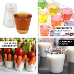 50-Pack Plastic Shot Glasses Clear - Reliable Disposable Drinkware for Shooters 2oz