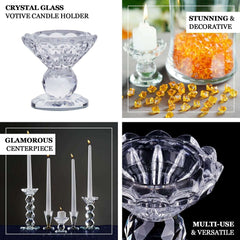Gemcut Crystal Glass Prism Votive Candle Holder Stand, Accent Candle Display Piece 2.5" Tall