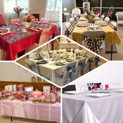 Satin Rectangular 60"x102" Tablecloth Blush - Smooth and Lustrous Table Cover