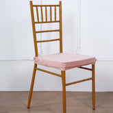 Velvet Chair Cushion Protector Stretch with Tie for Dining Chairs Dusty Rose - Durable Cover for Formal Gatherings