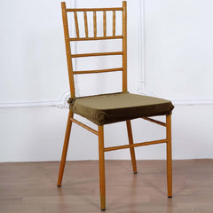 Velvet Chair Cushion Protector Stretch with Tie for Dining Chairs Olive Green - Durable Cover for Formal Gatherings