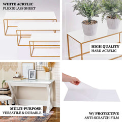 2-Pack Acrylic Plexiglass Sheets Rectangular Side Plates White - Protective Film Coating 40"x12"