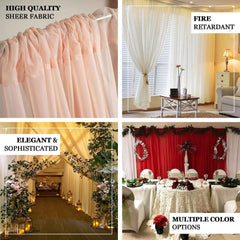 2 Pack Black Sheer Chiffon Event Curtain Drapes, Durable Flame Resistant Premium Organza Backdrop Event Panels With Rod Pockets - 10ftx10ft
