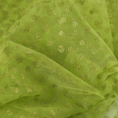 54"x15 Yards Apple Green Glitter Polka Dot Tulle Fabric Bolt
