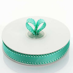 25 Yards 5 8" Hunter Green Stitched Wholesale Grosgrain Ribbon By The Roll - Clearance SALE