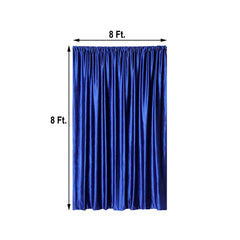 8ftx8ft Royal Blue Premium Smooth Velvet Event Curtain Drapes, Privacy Backdrop Event Panel with Rod Pocket