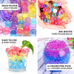 Water Gel Beads Vase Filler Black - Large Nontoxic Jelly Balls for Floating Candles & Floral Displays 10g