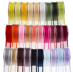 25 Yards 7 8" DIY Lavender Sheer Organza Ribbon With Satin Edges