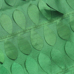 8ftx8ft Green 3D Leaf Petal Taffeta Event Curtain Drapes, Backdrop Event Panel With Rod Pocket