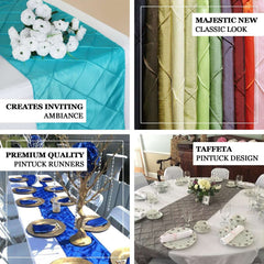Taffeta Pintuck 12"x108" Table Runner White - Stylish & Durable Table Decor for Events