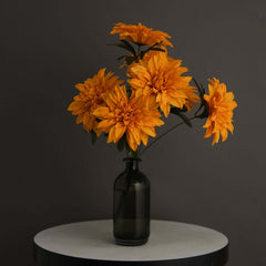 2 Bouquets 20" Orange Artificial Silk Dahlia Flower Spray Bushes