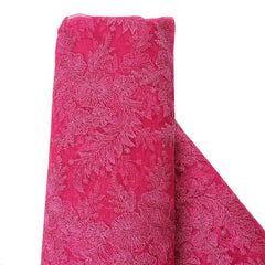 54"x4 Yards Fuchsia Floral Embroidered Lace Tulle Fabric Bolt, DIY Craft Fabric Roll