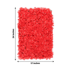11 Sq ft. Red UV Protected Hydrangea Flower Wall Mat Backdrop - 4 Artificial Panels