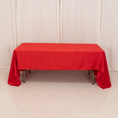 Lamour Satin 60"x126" Rectangle Tablecloth Red - Soft & Silk-Like Table Cover