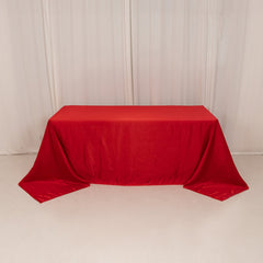 Lamour Satin 90"x132" Rectangle Tablecloth Red - Soft & Silk-Like Seamless Table Cover
