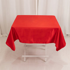 Lamour Satin 54"x54" Square Tablecloth Red - Durable & Silk-Like Table Cover