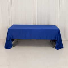 Lamour Satin 60"x126" Rectangle Tablecloth Royal Blue - Soft & Silk-Like Table Cover