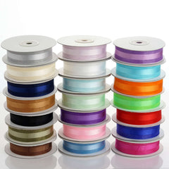 25 Yards 7 8" DIY Apple Green Organza Ribbon Satin Center - Clearance SALE