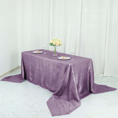 Taffeta 90"x156" Rectangle Tablecloth Violet Amethyst - Accordion Crinkle Seamless Table Cover