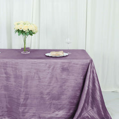 Taffeta 90"x156" Rectangle Tablecloth Violet Amethyst - Accordion Crinkle Seamless Table Cover