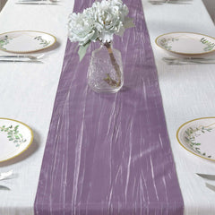Taffeta 12"x108" Table Runner Violet Amethyst - Accordion Crinkle Design