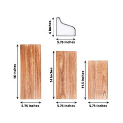 3 Pack Wood Metal Floating Wall Shelves Wall Mounted Shelf Set Decor