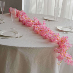 20 LED Garland Fairy String Lights Cherry Blossom Design Pink Warm White - Battery Operated Party Décor 6ft