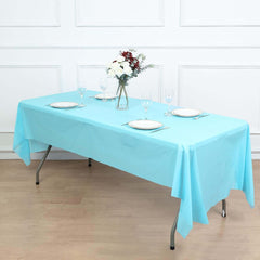 Plastic Table Cover Serenity Blue Rectangle - Lightweight PVC Disposable Tablecloth 54"x108"