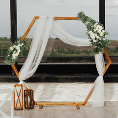 Set of 2 Silk Rose Floral Swag Wedding Arch Flowers in White with Eucalyptus Leaves, Large Artificial Flower Arrangement Garlands - 24",42"